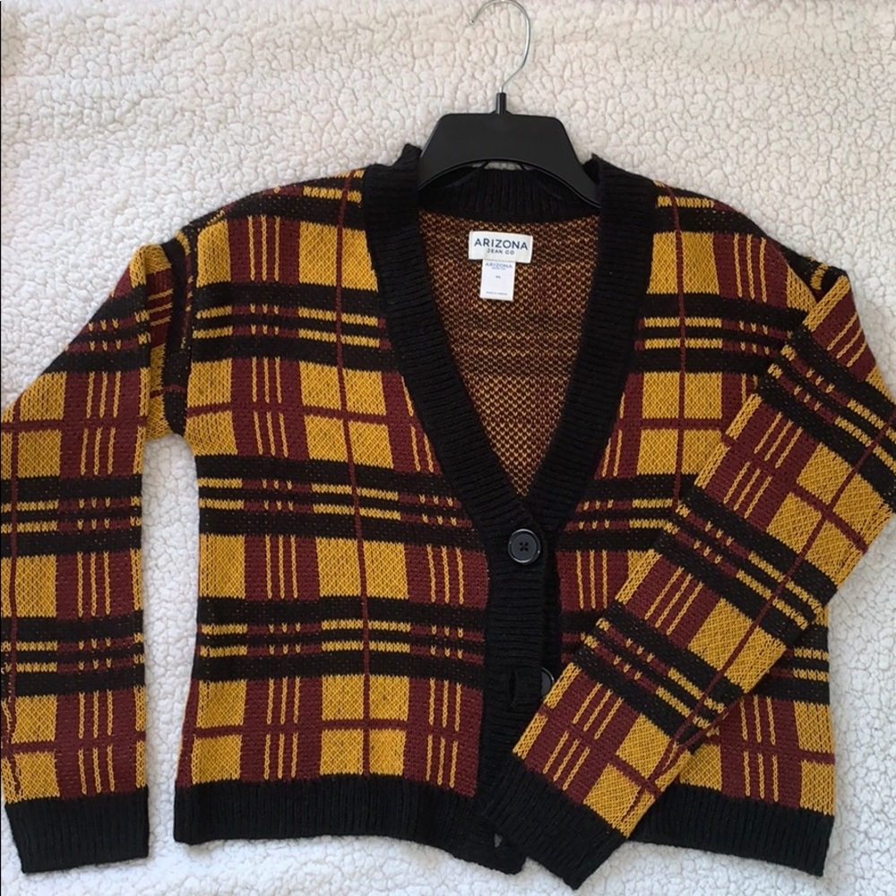 Gold plaid sweater brand new! With tags and hanger